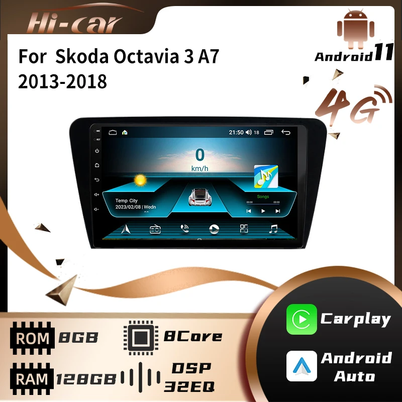 

2 Din Autoradio for Skoda Octavia 3 A7 2013-2018 Car Stereo WiFi Carp lay GPS Navigation Multimedia Video Player Head Unit