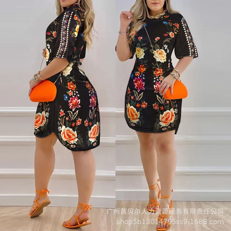 

New Womens Dresses Fashion Floral Printed Casual Dress for Women