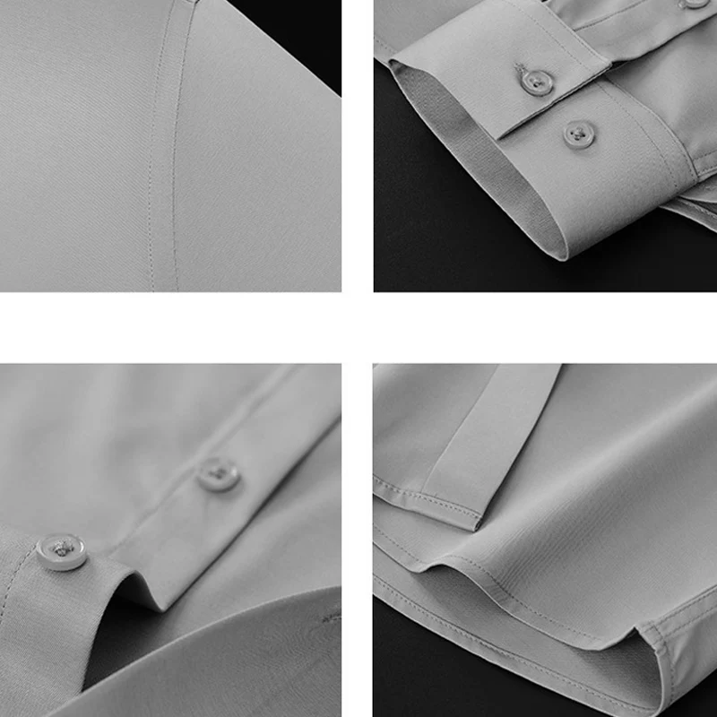 Men's Satin Luxury Dress Shirt Regular Fit Silk Casual Dance Party Long Sleeve Fitted Wrinkle Free Tuxedo Shirts