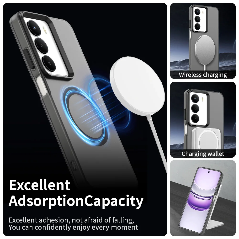 Frosted Clear Slim Protective Magnetic Phone Case