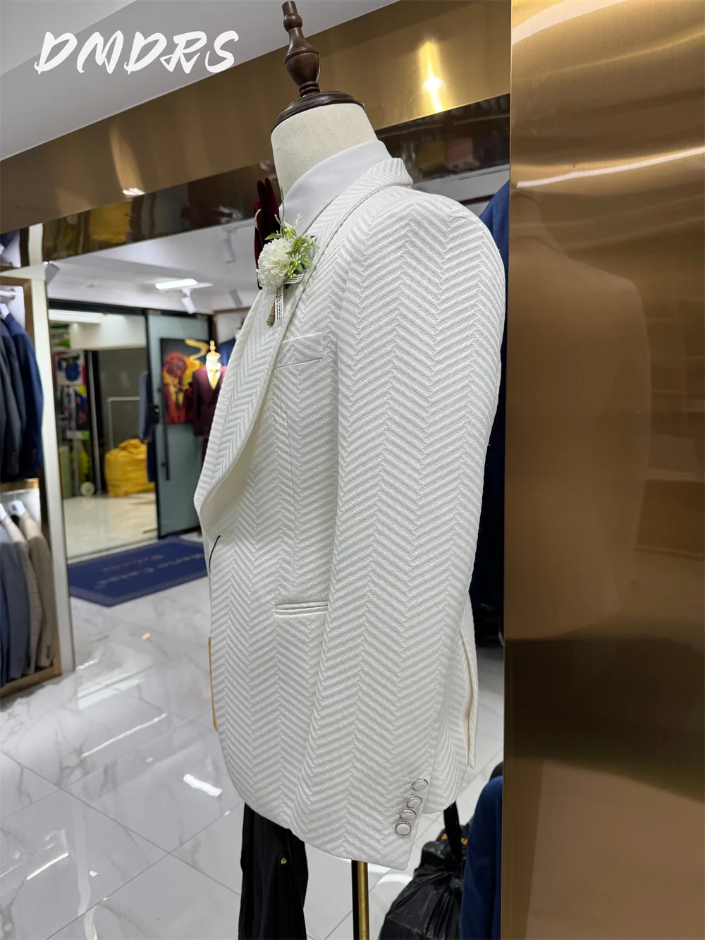 Graceful Men's Suit set For Wedding Dress Tailored Luxurious Autumn Winter Suit Jacket Vest Pants For Business Men Groomsmen