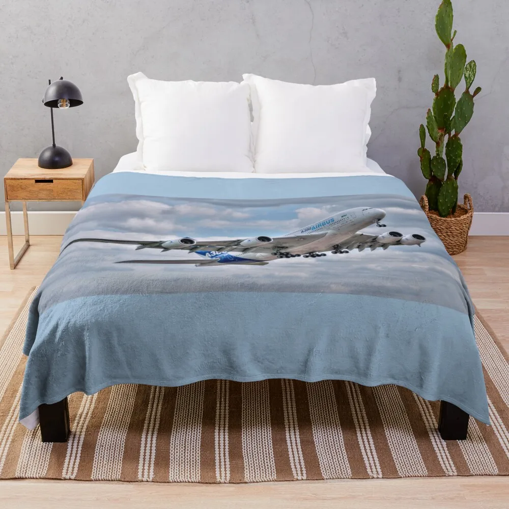 

Airbus A380 - Take-Off Throw Blanket Fluffy Soft Blankets Personalized Gift