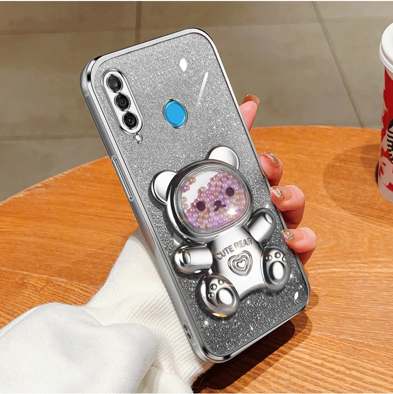P30lite Quicksand Bear support à paillettes étui de téléphone pour Huawei P40 P50 P30 P60 Lite y7 y6 p30pro support housse Mate 30 40 50_voghion.com