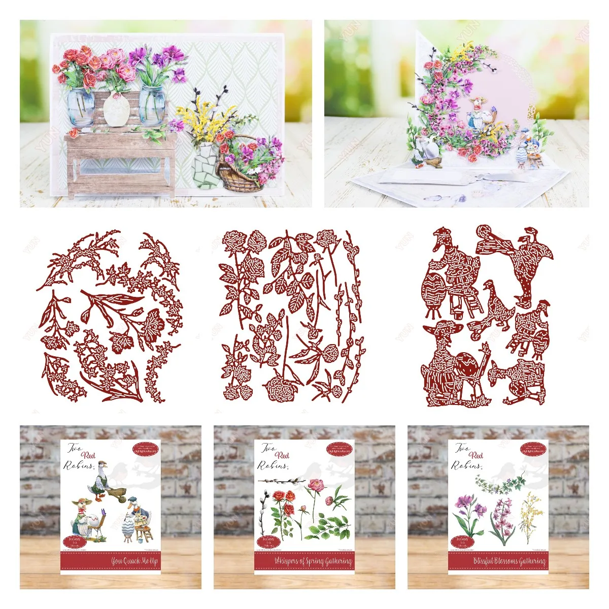 

Spring Blissful Blossoms Gathering You Quack Me up Metal Cutting Dies Stencils Scrapbooking Photo Album Decoration Embossing New