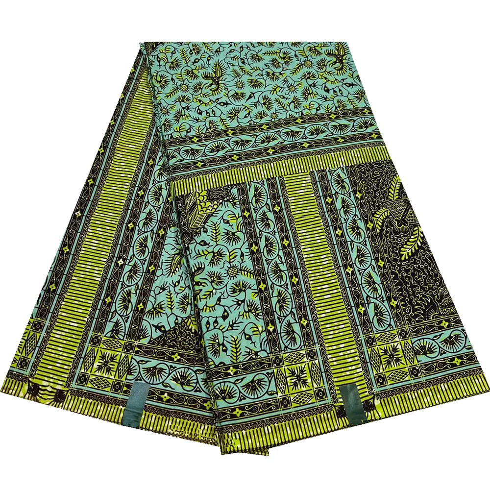 African Wax Fabric for Party Dress Real Wax Batik Nigerian Fabric 100% Cotton Ankara Latest Premium 6Yards F31