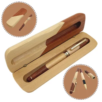 Studenti di cancelleria in legno di lusso Ufficio aziendale Penna a sfera e confezione regalo Penne eleganti e graziose Set di penne regalo di Natale