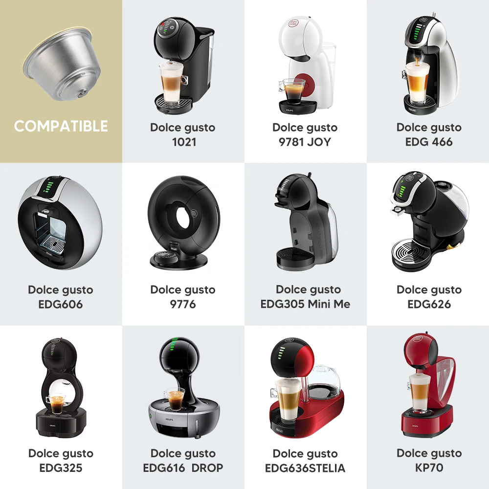 Nachfüllbare Kapseln aus Edelstahl, neues Update, wiederverwendbarer Kaffeepad-Filter, permanenter Kaffeehalter aus Metall für Dolce Gusto Brewers – Detail 16