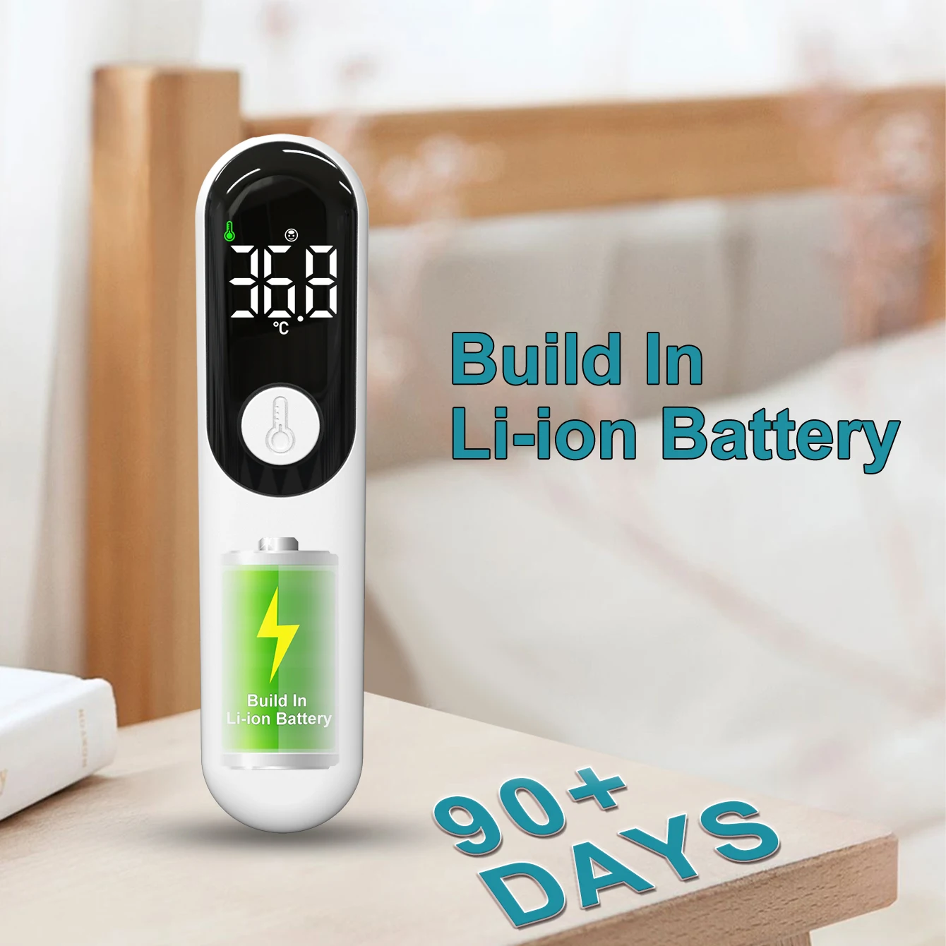 JUSTLANG Alın Dijital Termometre LED Temassız Kızılötesi Tıbbi Termometre Bebek Yetişkinler için Vücut Sıcaklığı Ateş