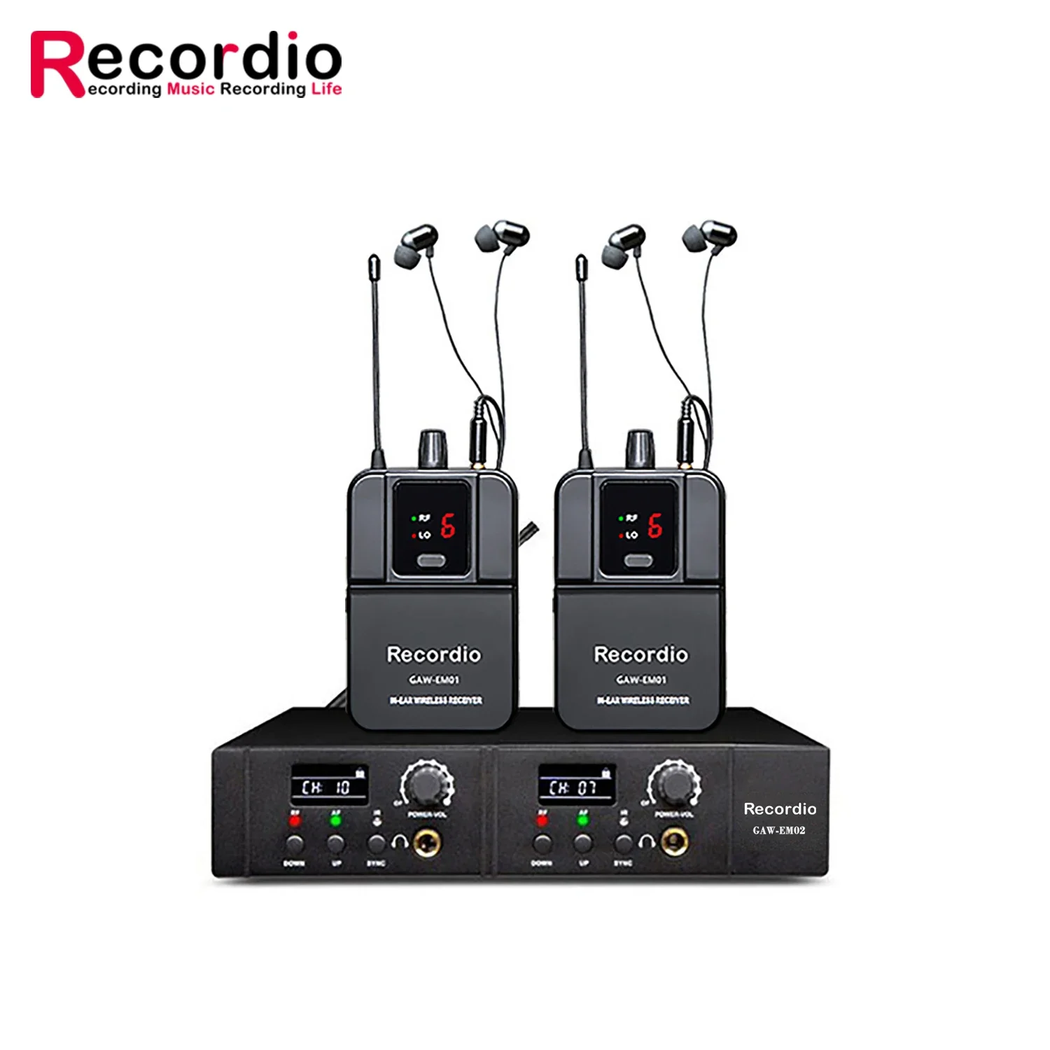 GAW-EM02 Professional Stage Wireless Listening Into The Ear Listening System Performance Monitor Headphone System