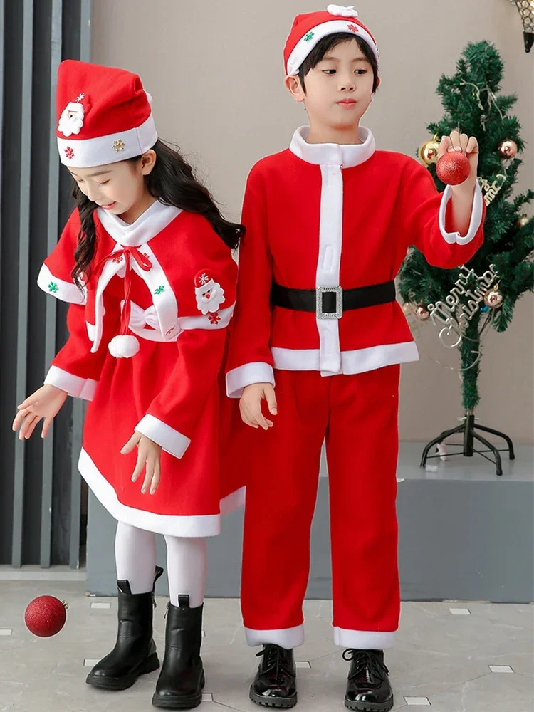 

Children's Christmas Photography Costumes Children's Dress Up Girls Boys Santa Claus Dress Up Toddlers Baby Christmas Performanc