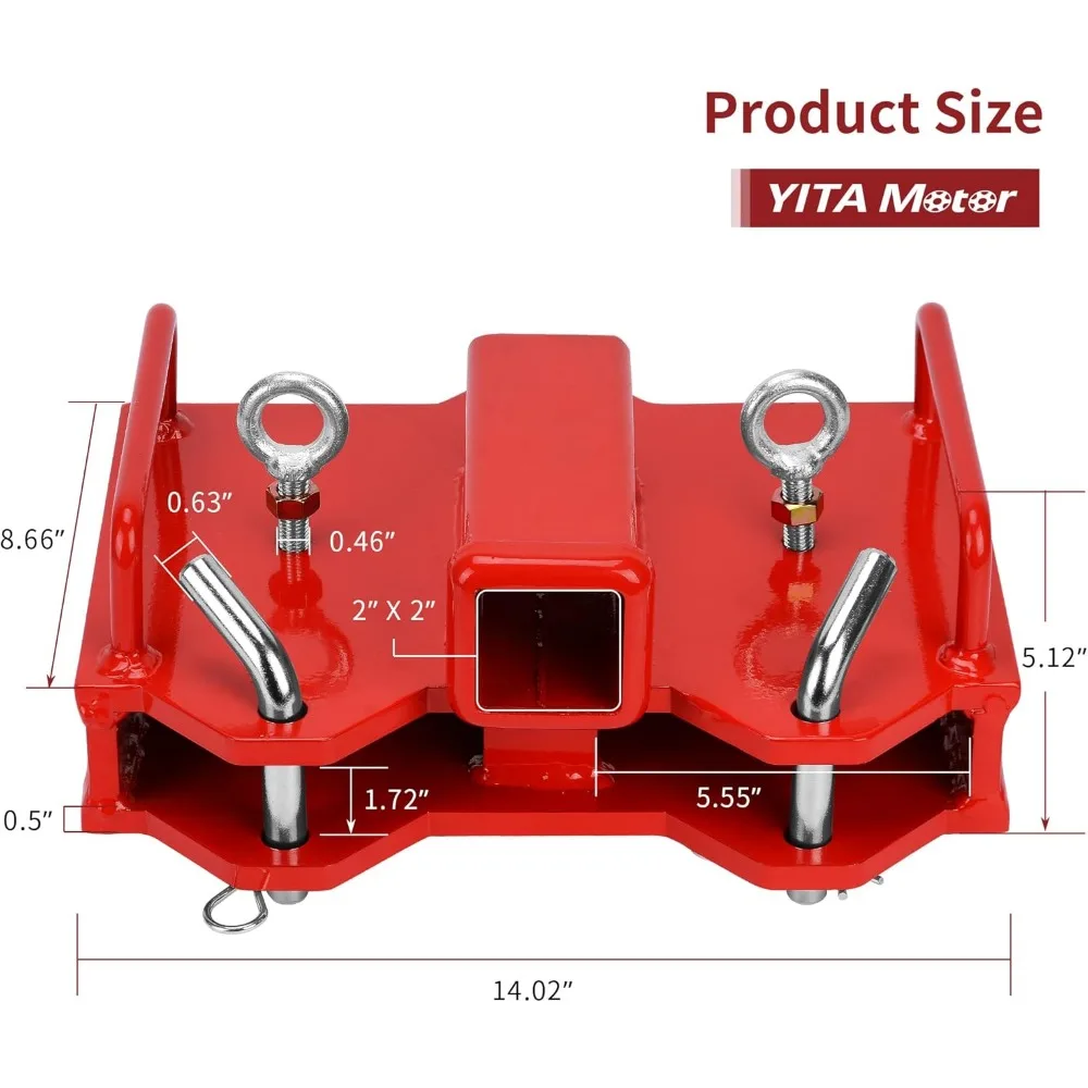 2'' Forklift Trailer Hitch Receiver,6500lbs Towing Capacity Forklift Tow Hitch Attachment Adapter for 2'' Class III & IV Inserts 5