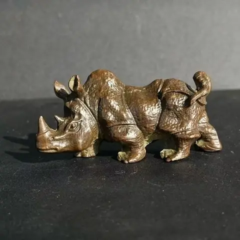 

Медные трехмерные носороги knick-knacks, Литературная игра, старинное медное искусство, бронзовая гостиная, чайный питомец, Офисная игра