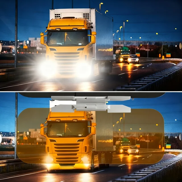 Visera solar para automóvil de doble propósito: extensor de visera antideslumbrante diurna y nocturna con protector de conducción nocturna y protección UV para SUV, camiones 2