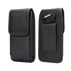 Nylon Waterproof Phone Belt Clip Case Waist Bag Holder Holster Pouch Cover - iPhone 14 Pro (Black)