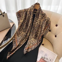 Luxury Silk Feeling Square Scarf Women Print Satin Neckerchief Spring Hair Band Foulard Echarpe Tie Shawl Wraps 2024 New 3