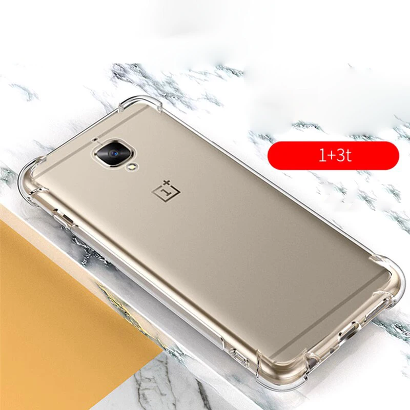 Reinforced Corners Case Clear Soft TPU Camera Protection Shockproof Airbag Cover for Oneplus 3 A3000 3T 2