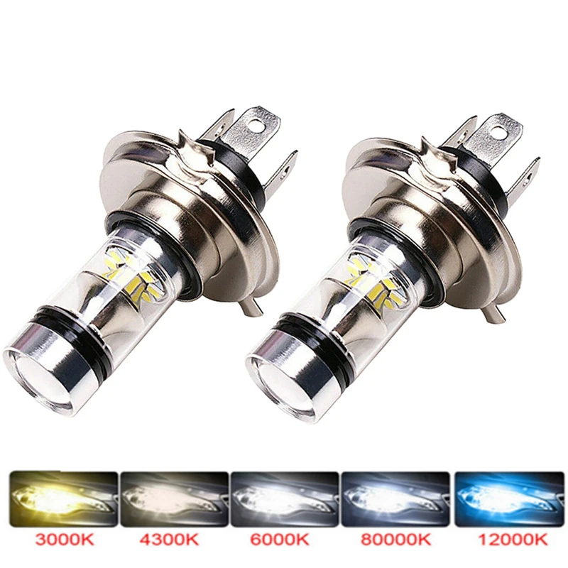 2Pcs New H4 H7 LED Car Headlight H11 H8 H9 H10 H1 H3 Car Fog Light Bulbs 9005 9006 Auto Driving Running Lamps 12000LM 80W 12V