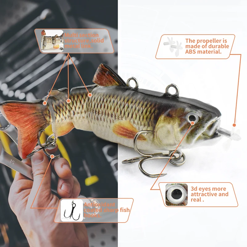 Leurre de Pêche électrique, Appât de Pêche Robotique Multi-articulé