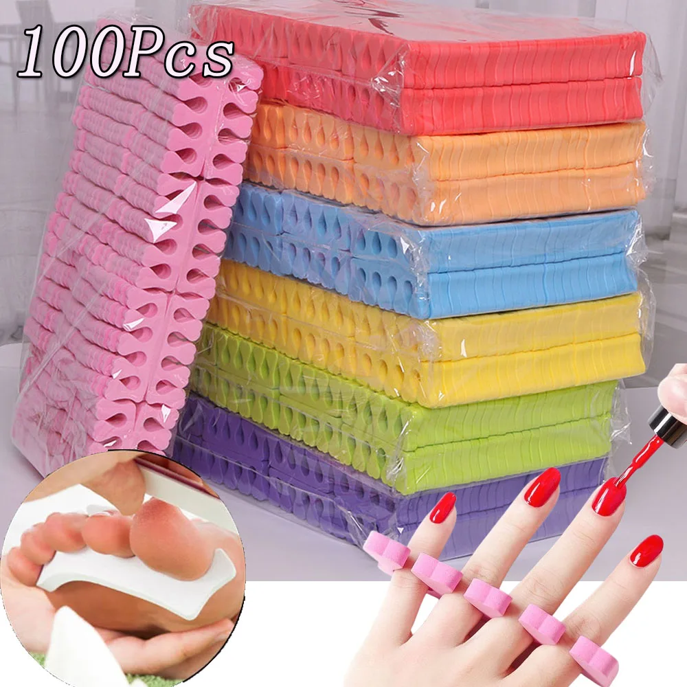 50/100Pcs Sponge Toe Separators Soft Finger Separator Toe Divider Spacer for Polishing Coating Gel Painting Manicure Accessories