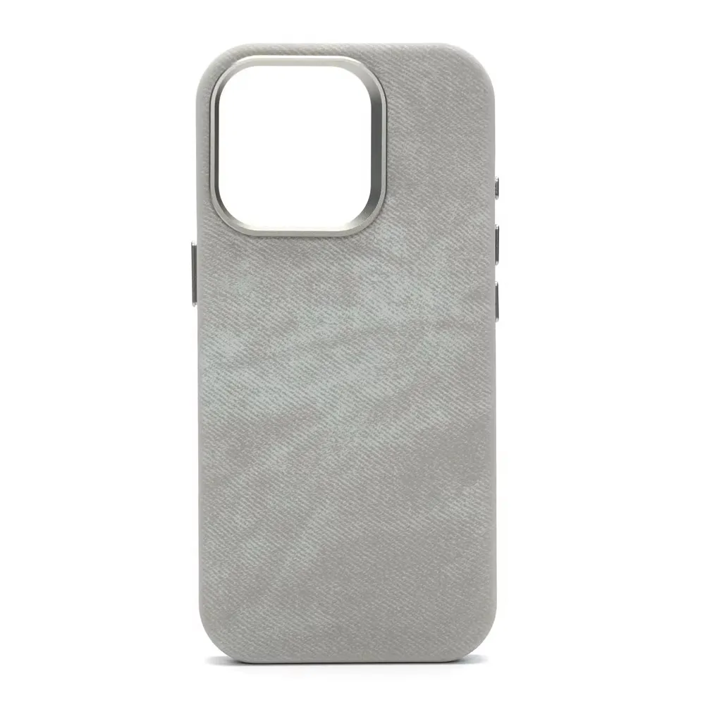 Premium MagSafe Fiber Leather Case with Magnetic Wireless Charging and Shockproof Alloy Lens Cover