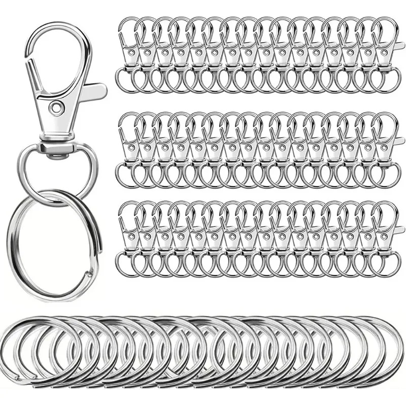 Keychain Hooks Set with Swivel Lobster Claw Clasps for Jewelry Making And Crafts