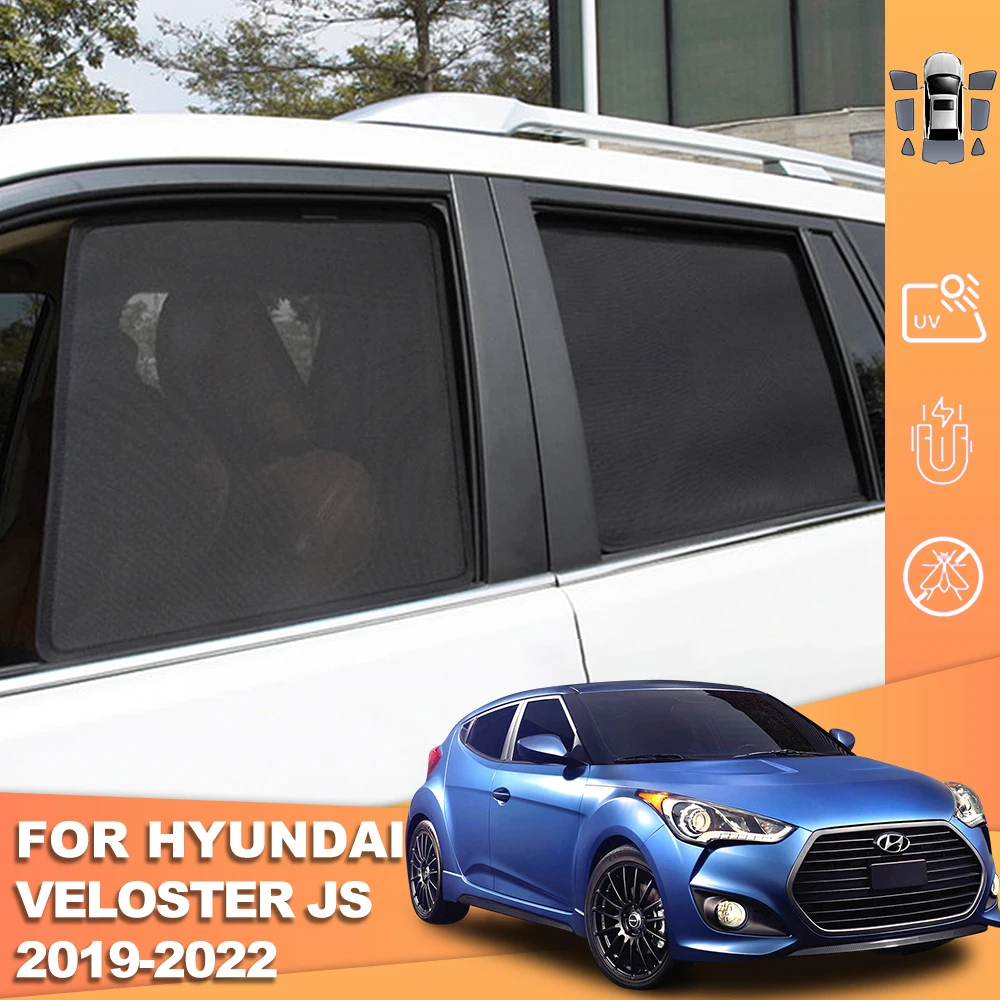 

For Hyundai Veloster JS 2019-2023 Magnetic Car Sunshade Visor Front Windshield Curtain Rear Side Baby Window Sun Shade Shield