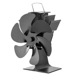 6 Blades Heat Powered Stove Fan Log Wood Fireplace Burner Quiet Home Fireplace Fan Efficient Heat Distribution