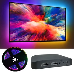 Smart Ambient TV Led Backlight 4K 2.0 HDMI Device Sync Box And WS2811 5050 RGBIC Strip Light Kit For 40-85 Inch PC PS4 XBOX