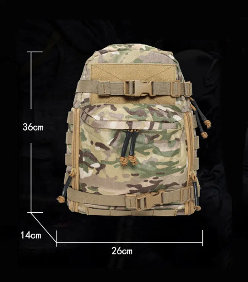 Taktische Weste Rucksack Träger Aufbewahrungstasche mit abnehmbarer Hakenschlaufe Molle Panel Platte Jagd – Detail 1