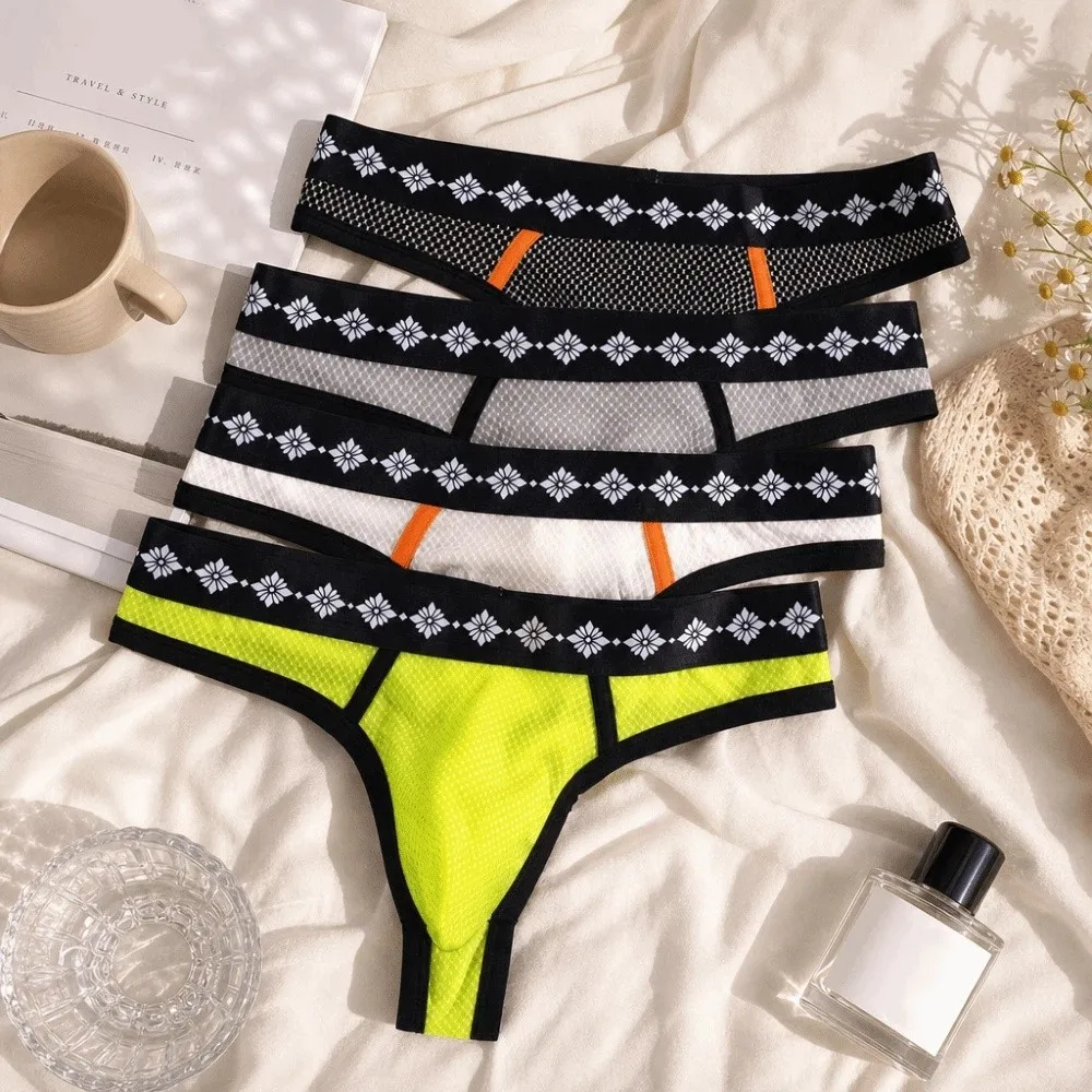 Nuovi Slip da Uomo a Vita Bassa, Traspiranti, con Patchwork, Tanga, Lingerie Maschile Giovanile - immagine 2