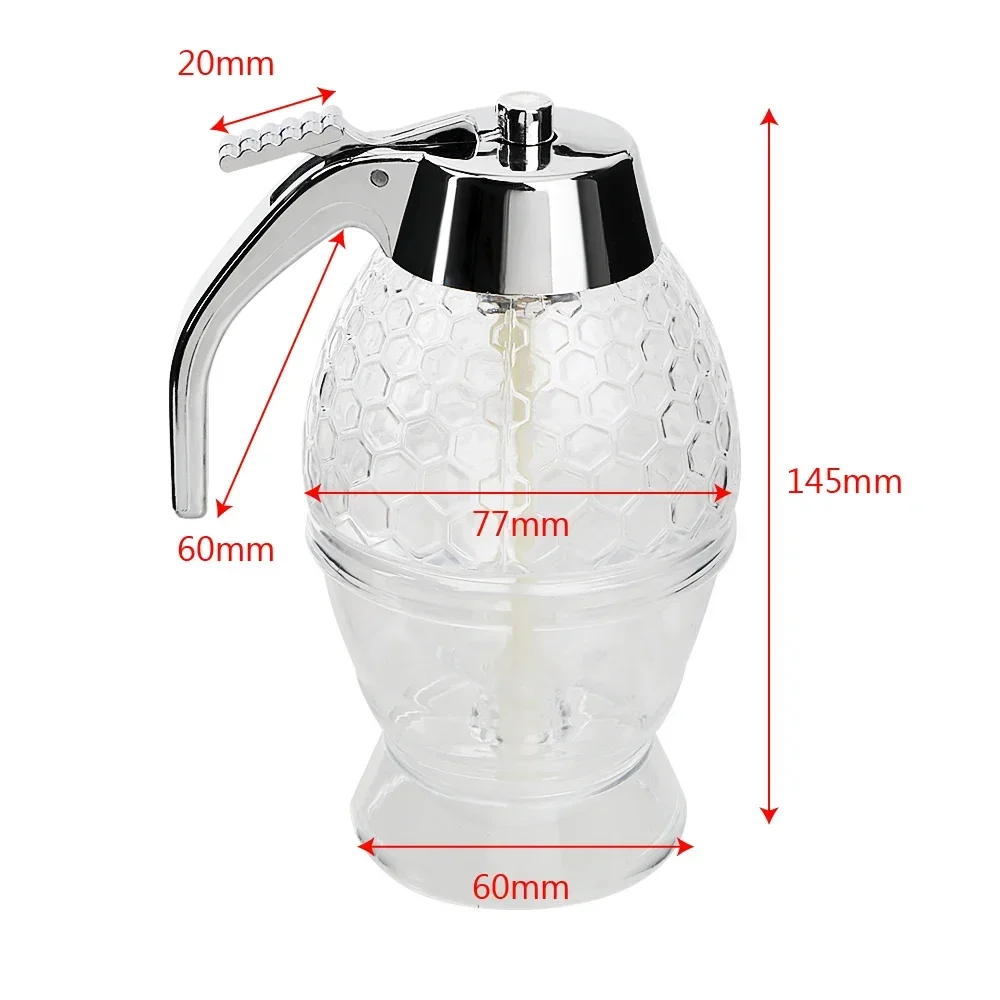 Plastic Juice Syrup Cup Squeeze Bottle Bee Drip Dispenser Kettle Storage Pot Stand Holder Honey Container Kitchen Accessories