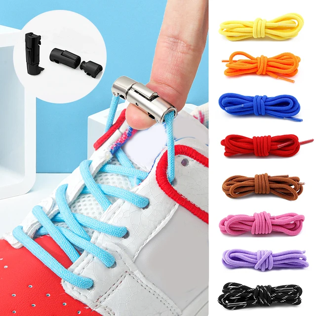 Press Lock Shoelaces No Ties Elastic Laces Sneaker Flat Shoelace