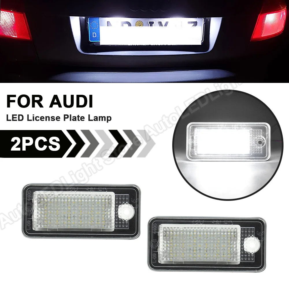 Per Audi A3 S3 A4 S4 B6 B7 A6 S6 C6 S5 A5 Cabrio A8 S8 Q7 Rs4 A5 S5 Numero Di 2Pcs Led License Plate Luci Lampade Canbus No Errore
