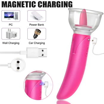 Dildo Vibrator Clitoris  G-spot Vibrator Vagina Breast Massage Dual Head Sex Toys for Women Tongue Licking Pump 4