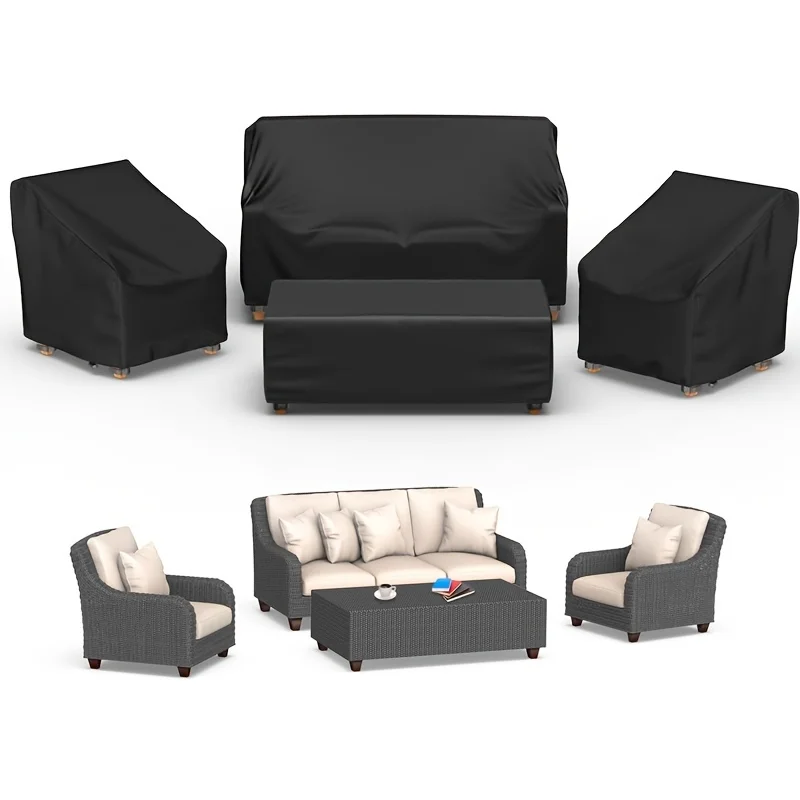 420D Outdoor Furniture Cover Waterproof 4-Piece Patio Furniture Covers For 4 PCS Patio Outdoor Conversation Set furniture cover