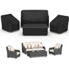 420D Outdoor Furniture Cover Waterproof, 4-Piece Patio Furniture Covers for 4 PCS Patio Outdoor Conversation Set, Included: Ourd 1