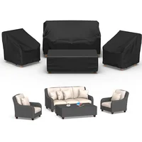 420D Outdoor Furniture Cover Waterproof, 4-Piece Patio Furniture Covers for 4 PCS Patio Outdoor Conversation Set, Included: Ourd 1