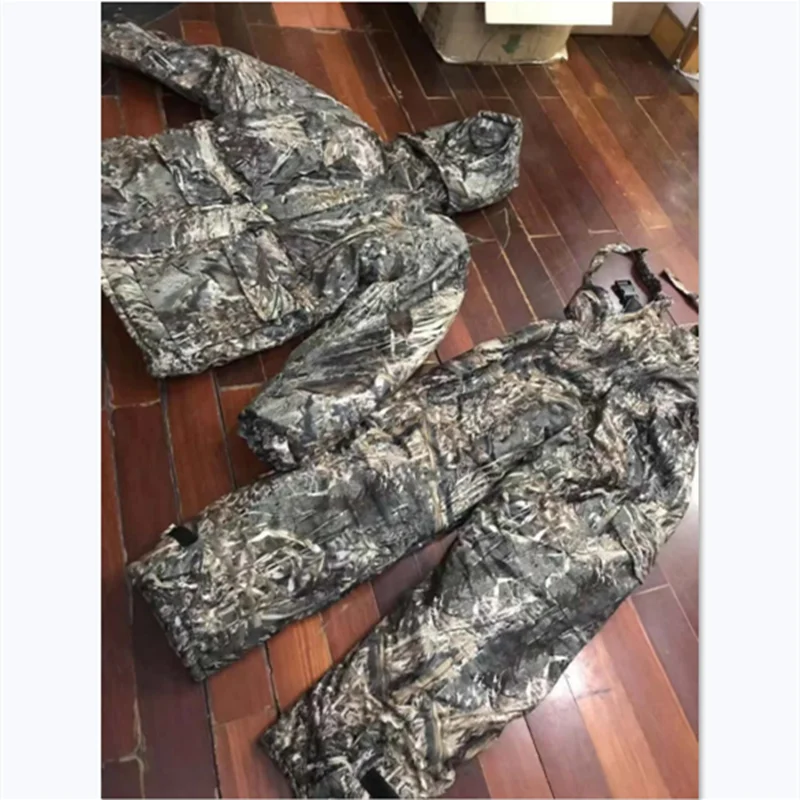 Waterproof Ghillie Jacket Pants Suit Hunting Camouflage Clothing Sniper Jungle Woodland Sets Outdoor Bionic Winter Bird watching