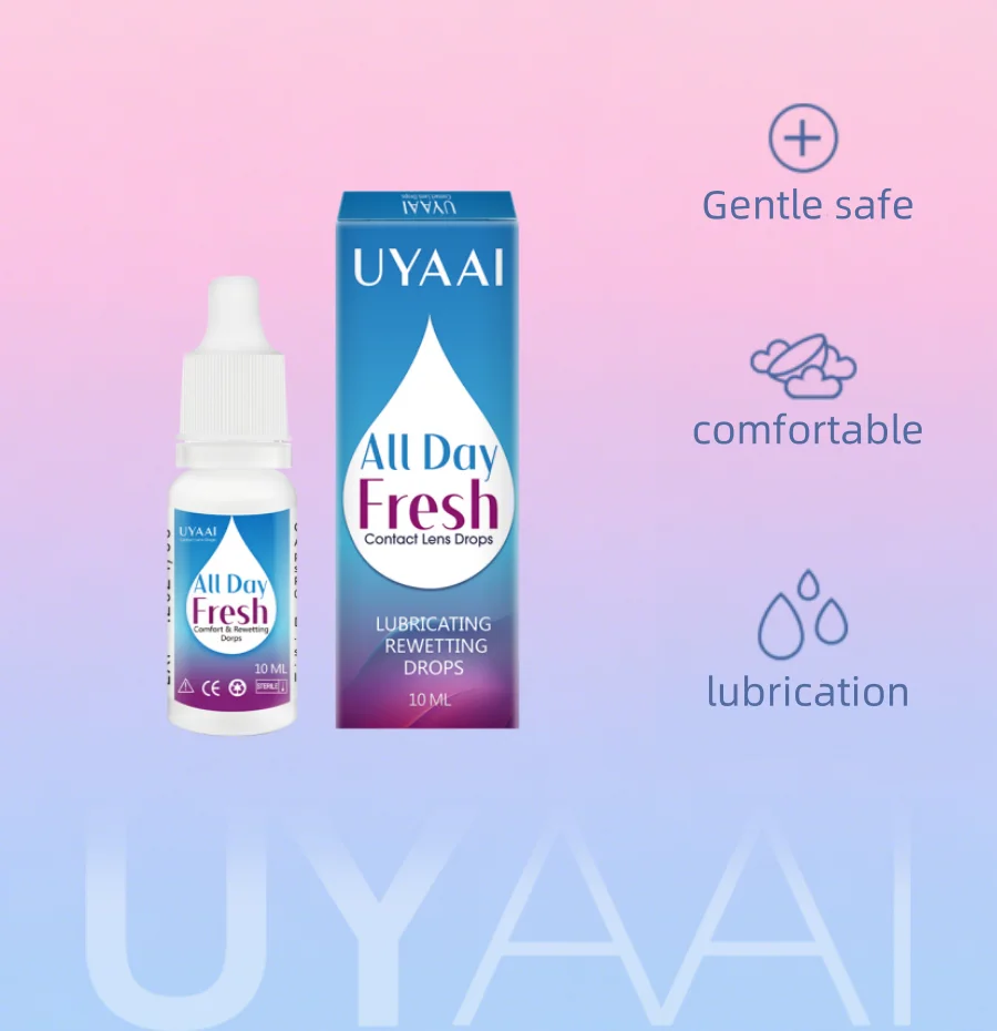 Contact Lens Liquid Nursing Solution 60ML UYAAI Eye drops Beauty Pupil Cleaning Moisturizing Eye Health Care