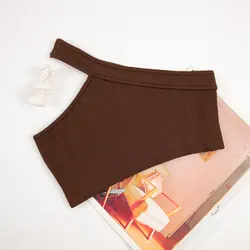 CHRLEISURE Seamless Women's Fitness Outfit - Ribbed Yoga Suit with Workout Leggings and Sports Bra - S (Brown bra)