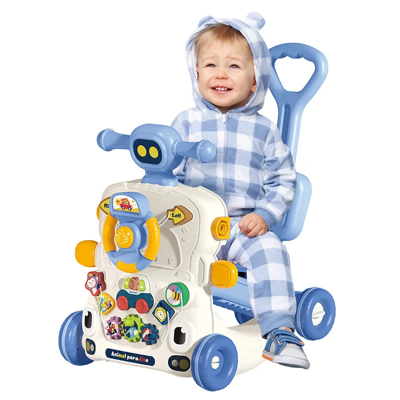 Yutong 6-in-1 Multifunctional Educational Musical Baby Walker for Boys and Girls Encourages Walking and Learning