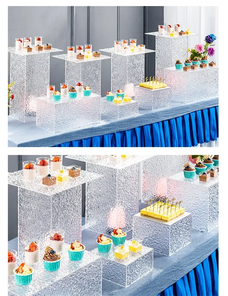 Acrylic Transparent Dessert rack et table Food tray rack Cake tray table et tea break stand cake display Dishes Plates