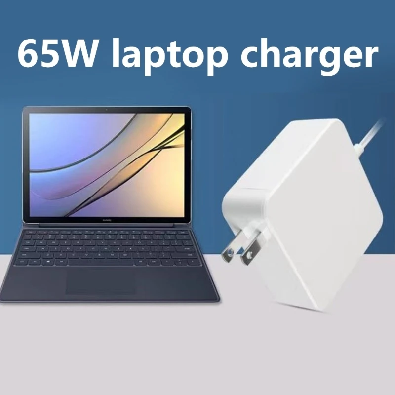 65W Type C Adapter Wire Laptops Charging Head Portable USB C Type Plug 2Pin Flat Plug H8WD