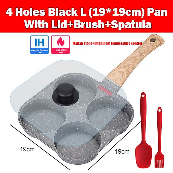 Premium Nonstick Omelet & Pancake Breakfast Pan with Lid - 4 Cup Design