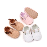 Winter Warm Baby Fleece Shoes Infant Girls Boys Non-slip Booties Soft Sole Rubber Cute Contrast Color First Walking Shoes 4