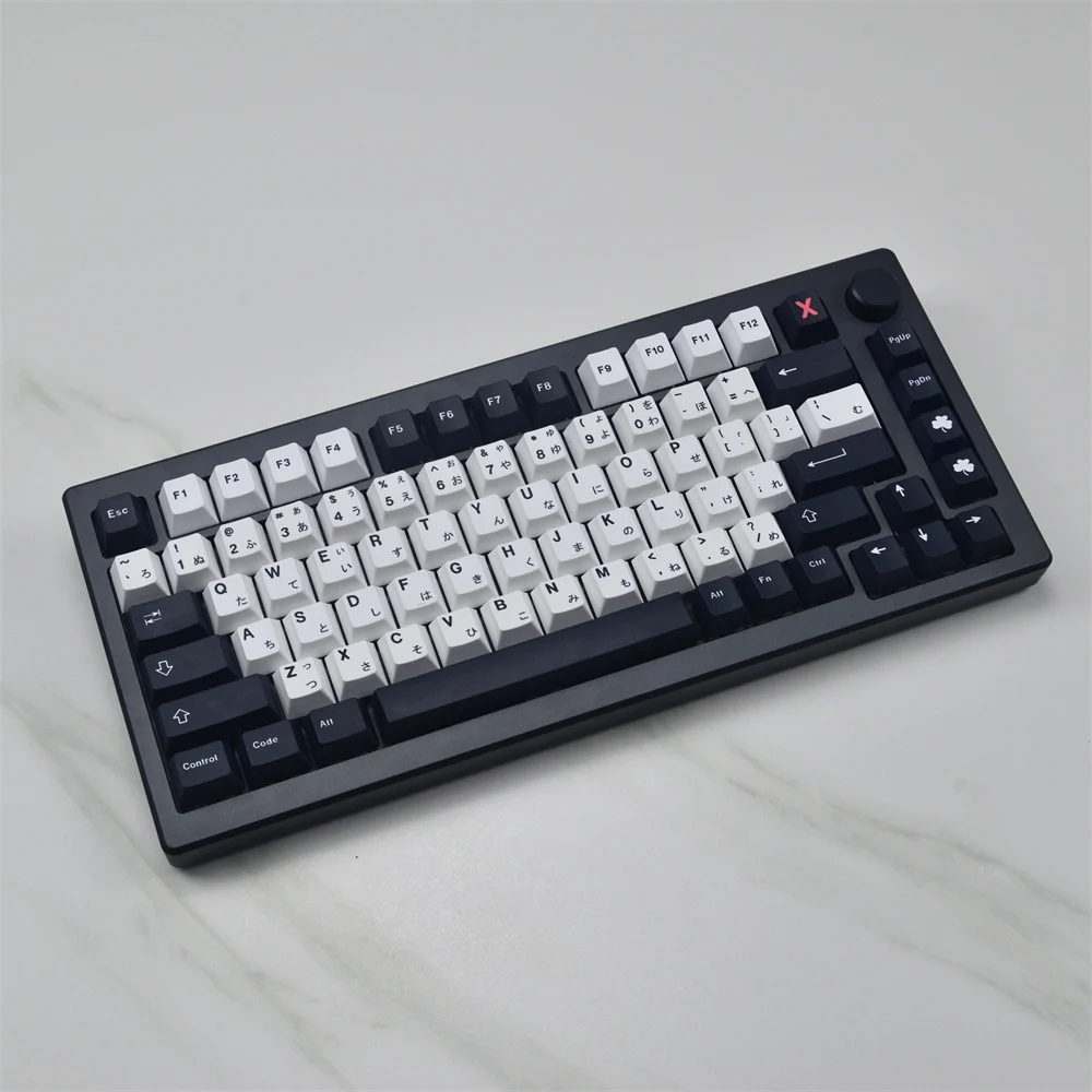 Keycap Teclado Mecânico Gmk Preto Branco Keycaps Japoneses Perfil Cereja Pbt Sublimação de Tintura Interruptor mx 129 Chaves