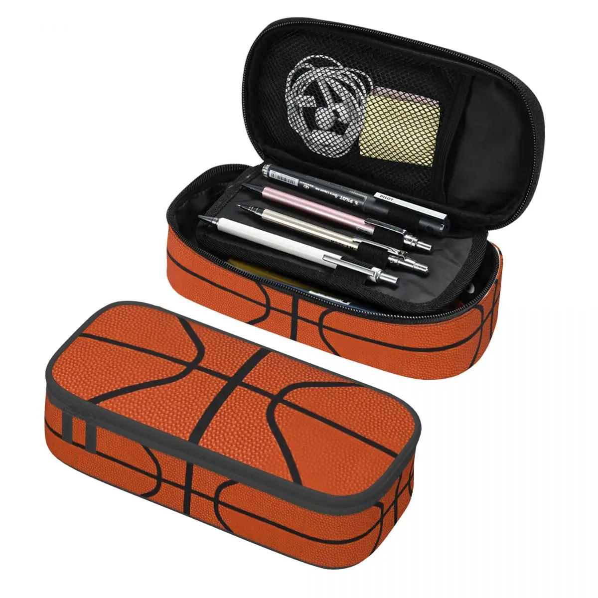 Basketball Dots Round School Pencil Case Boy Girl Big Capacity Physical culture Pencil Pouch Students Stationery