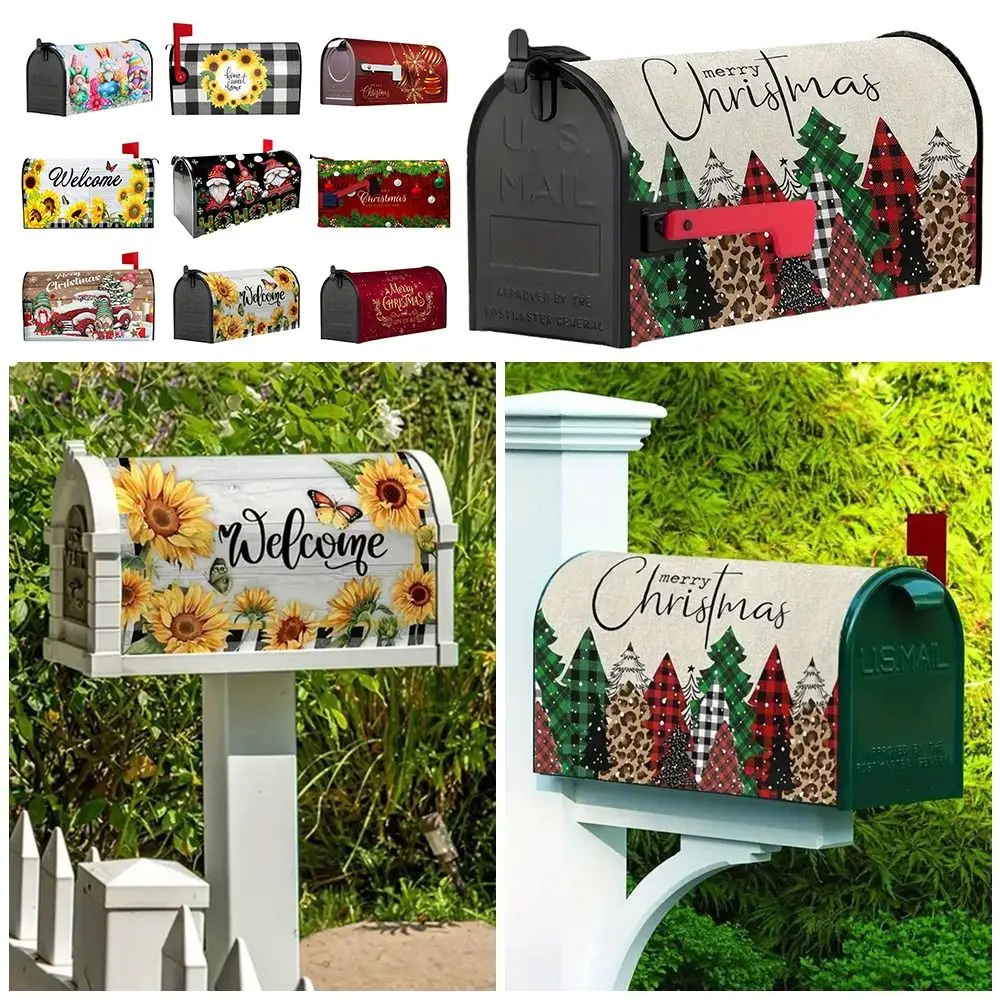 Cloth Printing Mailbox Cover Magnetic Printed Flower Mailbox Sticker DIY Waterproof Letter Post Box Wraps Decor