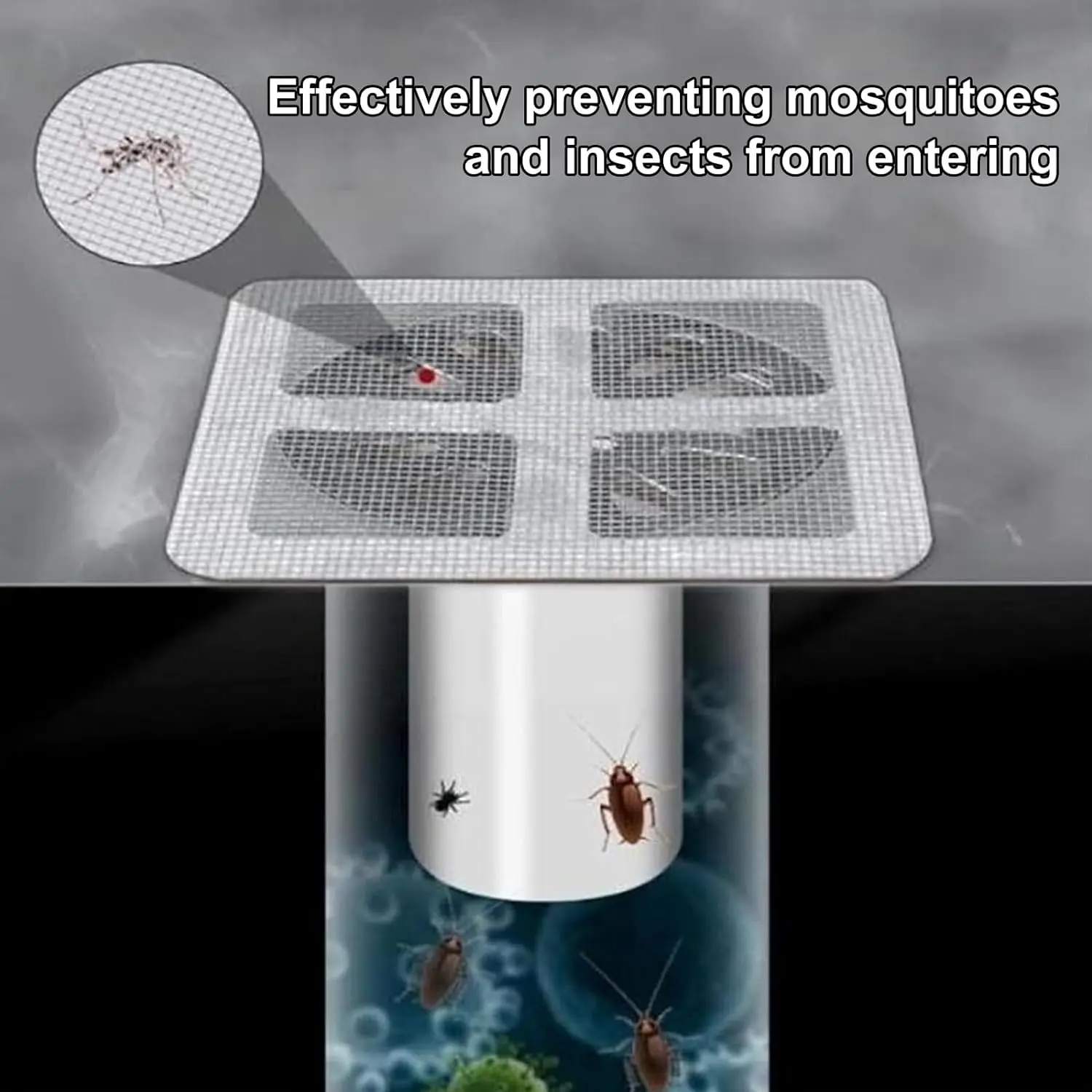 30pcs Disposable Shower Drain Cover Hair Catcher Shower Drain Mesh Sticker Sewer Filter Screen for Bathroom Laundry Bathtub Sink 4