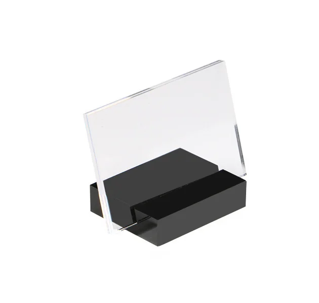 55 * 85 mm Mini-Schild-Display-Halter, Preiskarten-Tag-Etikettenständer, horizontale Ansicht, Schild, angezeigt, Farbe, schwarz basierend, Etikettenhalter-Ständer – Detail 5